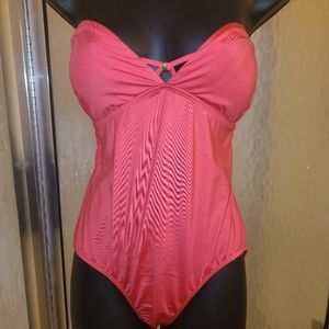 NEW CORAL COLOR GOLD TIME BEAD SWIMSUIT (MEDIUM)